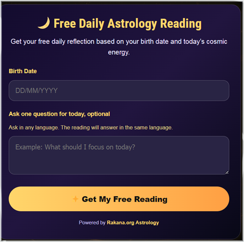 Rakana Daily Astrology Widget Preview